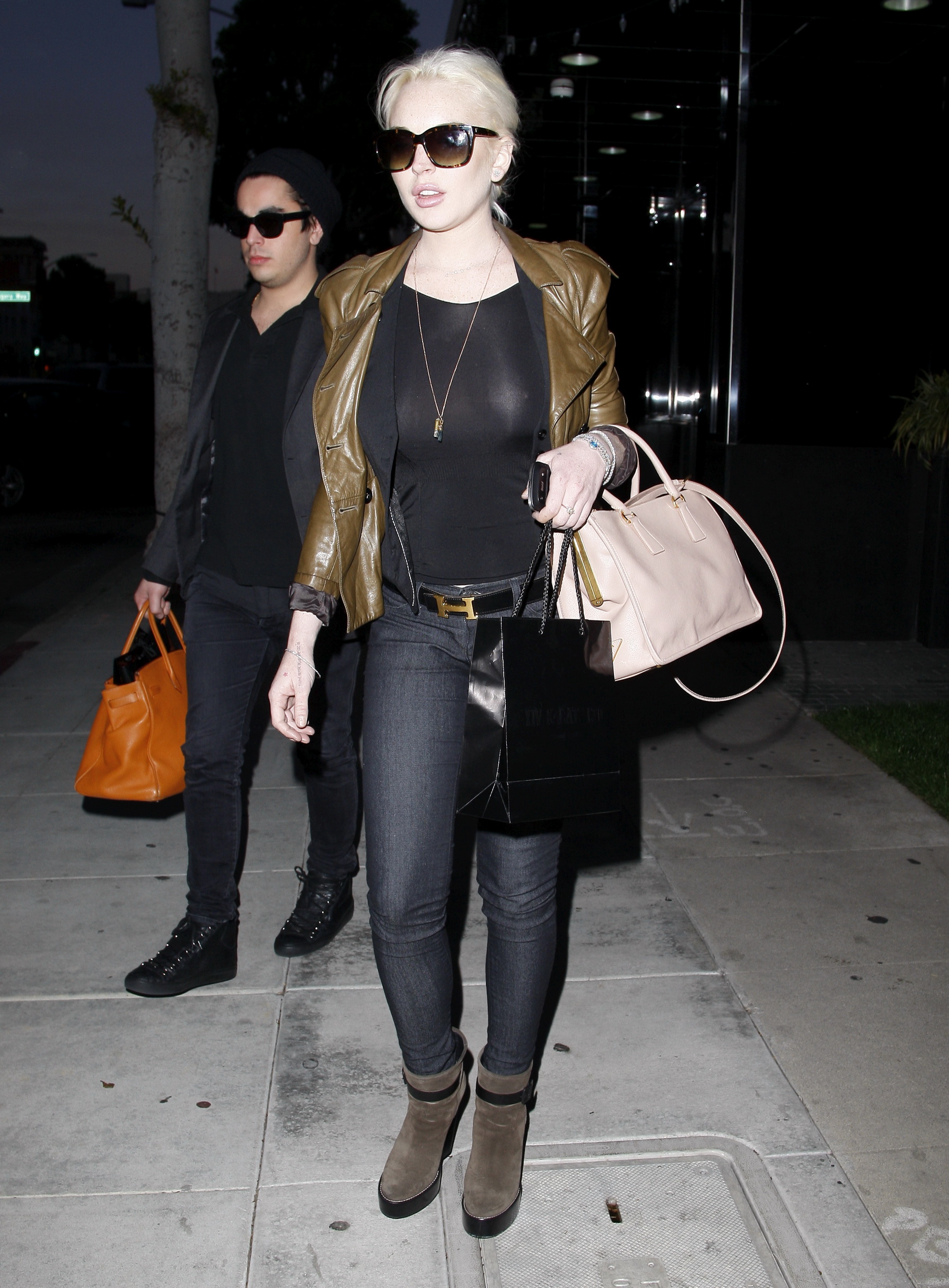 Lindsay Lohan out shopping in LA.